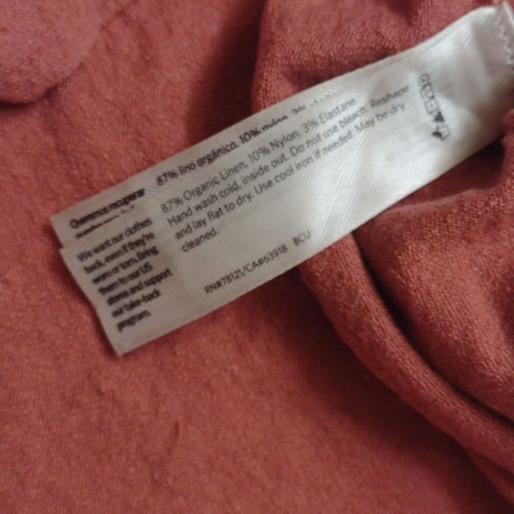 Eileen Fisher Salmon Color Organic Linen Blend Lo… - image 6